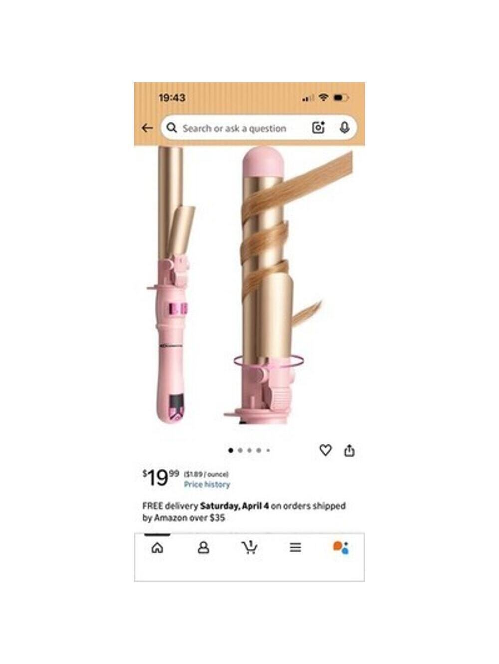 Curling Iron, LCD Temperature, Rotating